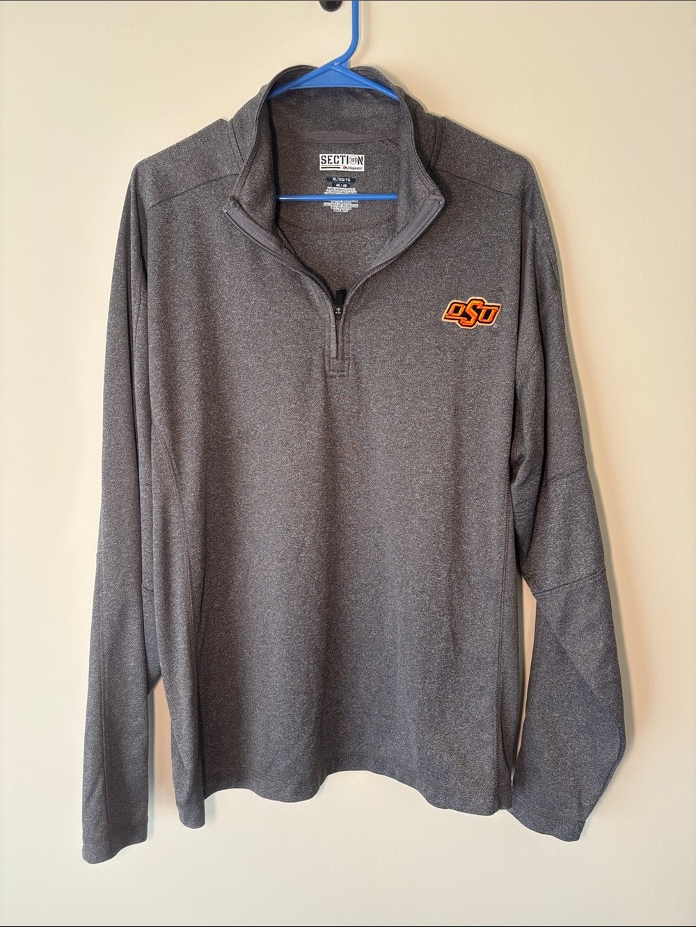 Majestic Gray Oklahoma State Quarter-Zip Pullover